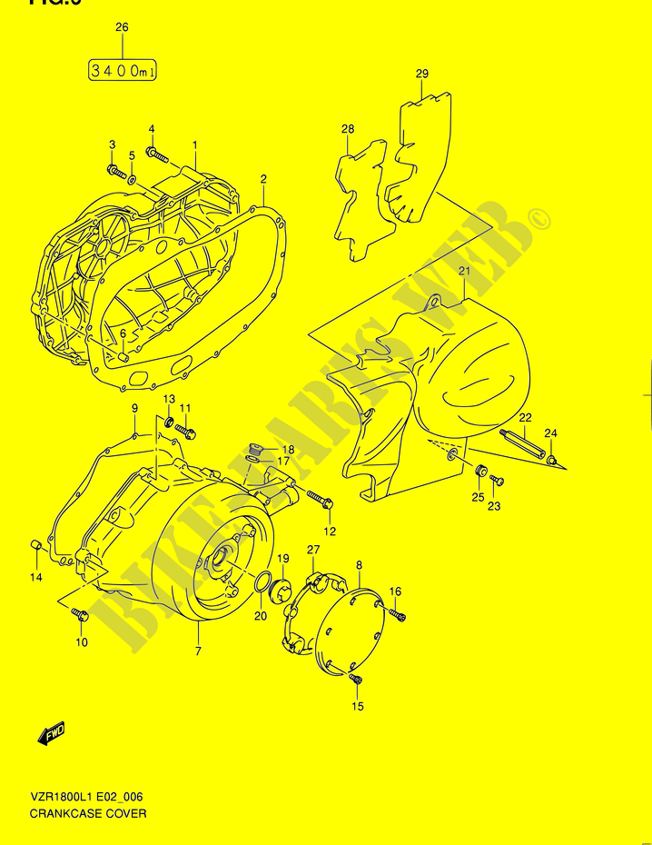 CRACKCASE COVER for Suzuki INTRUDER 1800 2011