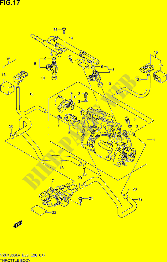 THROTTLE BODY (VZR1800ZL4 E28) for Suzuki INTRUDER 1800 2014