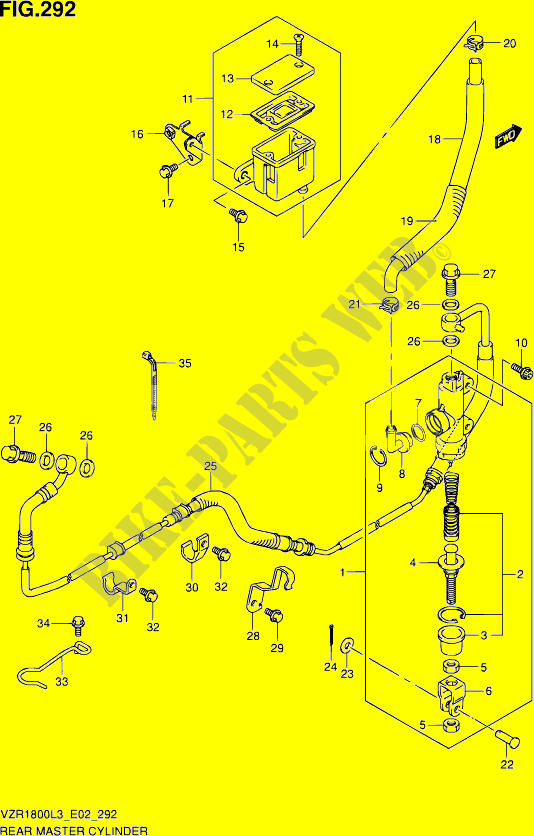 REAR BRAKE MASTER CYLINDER (VZR1800L3 E02) for Suzuki INTRUDER 1800 2013