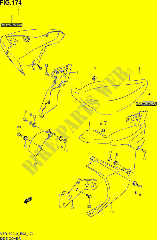 REAR FAIRING (VZR1800ZL3 E02) for Suzuki INTRUDER 1800 2013